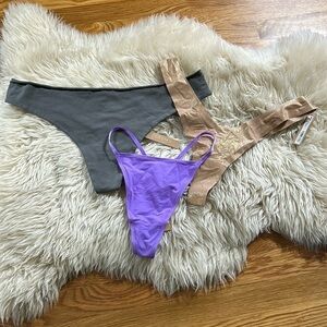 SKIMS Bundle 3 pack things women’s size XL grey gold purple New with tags